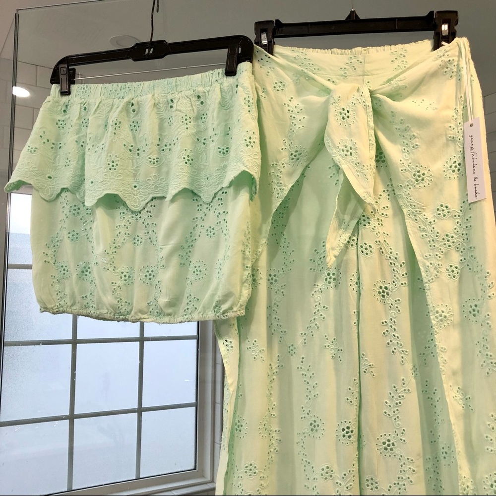 NWT- YB&F - Strapless Crop Top & Pants